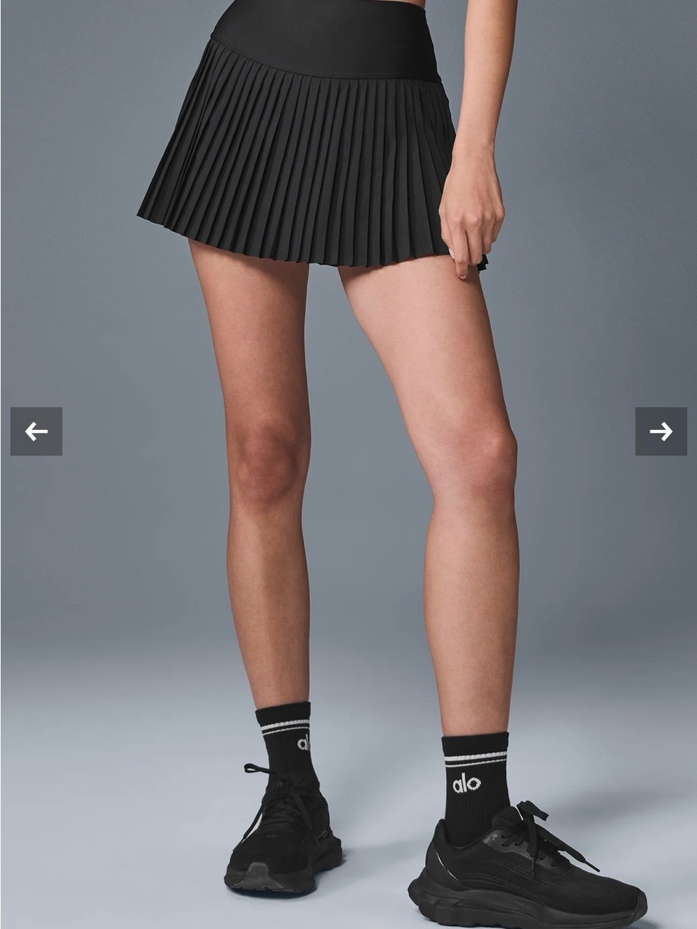 Alo Yoga Women Grand Slam Tennis Gym Skirt Shorts Black Pleated Athletic Skort M - Picture 7 of 15